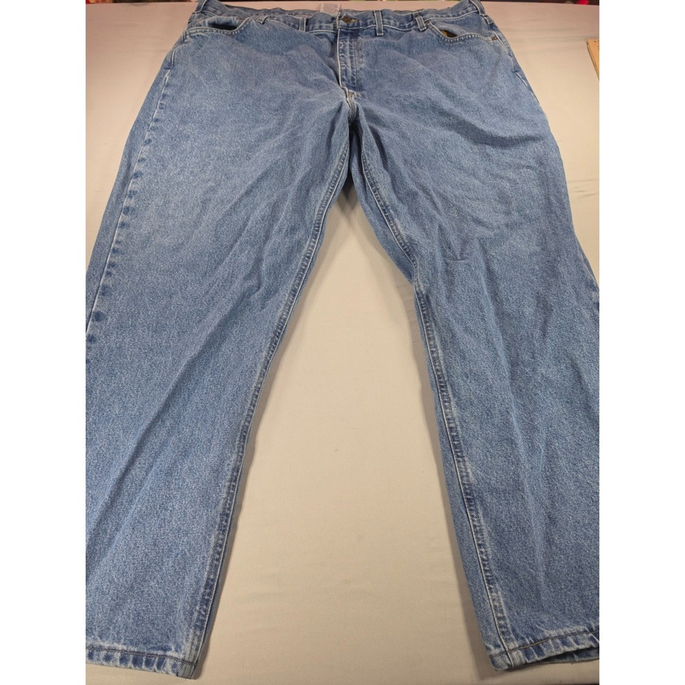 Carhartt B17 STW Relaxed Fit Tapered Leg Jeans Mens 50x32 Stonewash Blue Denim